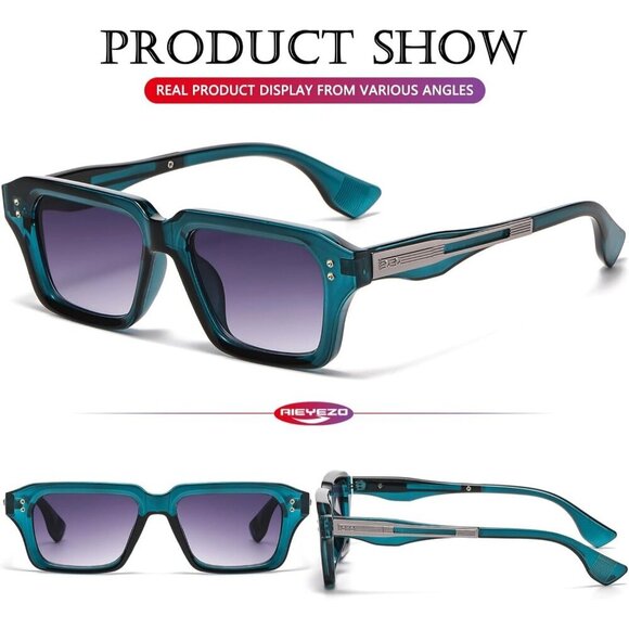 Retro Rectangle Grey Gradient Sunglasses Men Women Fashion Square Frame Shades